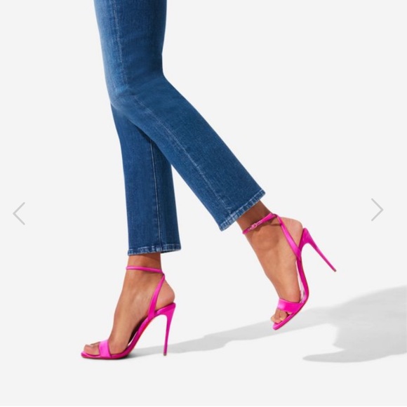 CHRISTIAN LOUBOUTIN | Pink Loubigirl Satin Sandal Heels - Picture 13 of 14